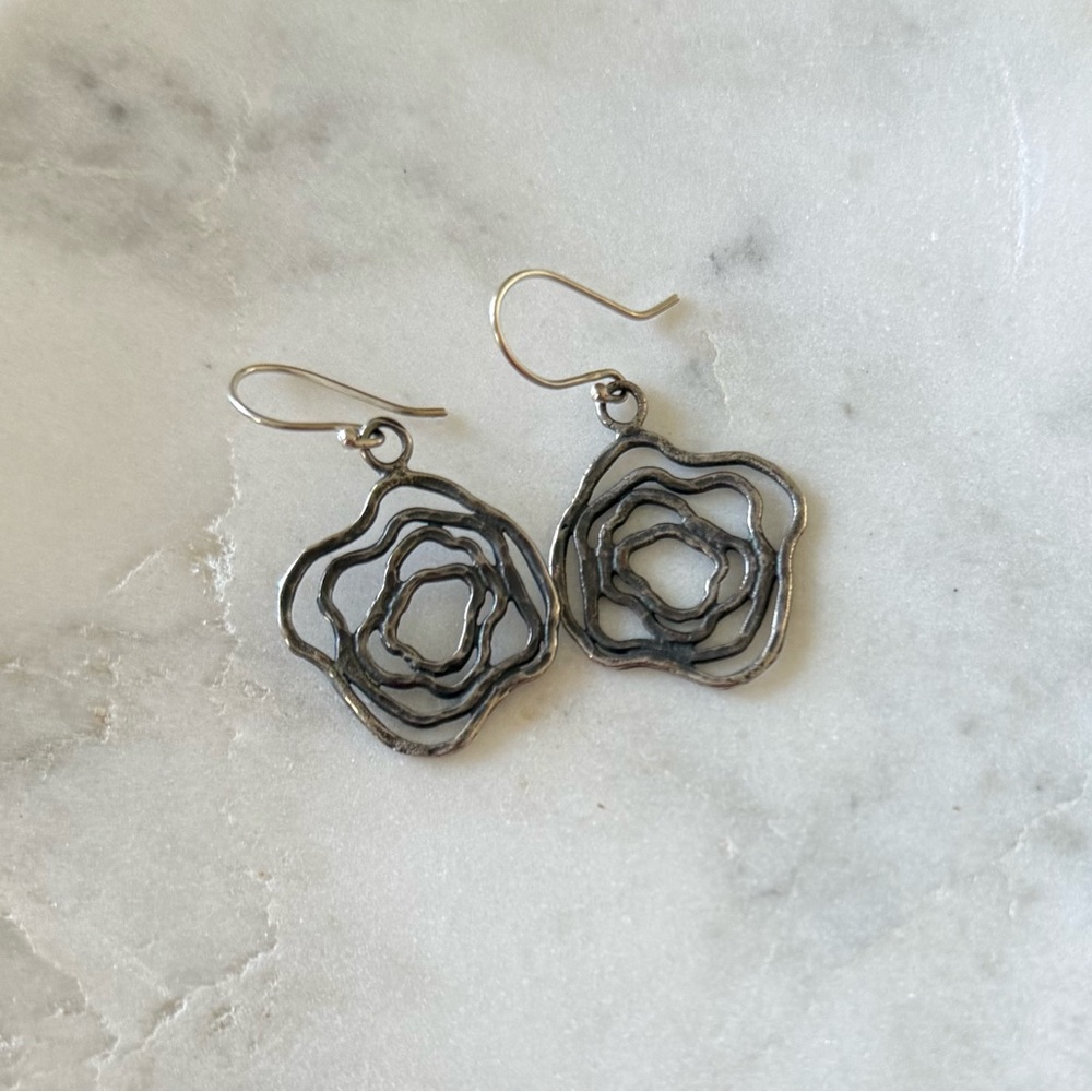 Sterling silver oxidized earrings
